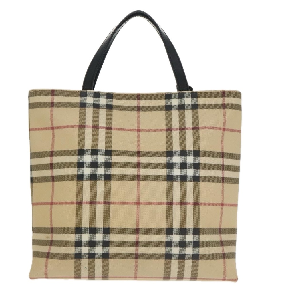 BURBERRY Nova Check Hand Bag PVC Beige Auth 102372 - Picture 3 of 16